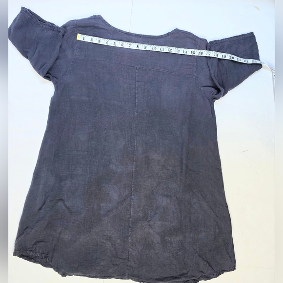 Made In Italy Linen/cotton Blend Blue Tunic With Pockets. MED. - Picture 6 of 10